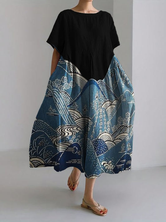 半袖プリントドレス - あざだらけ